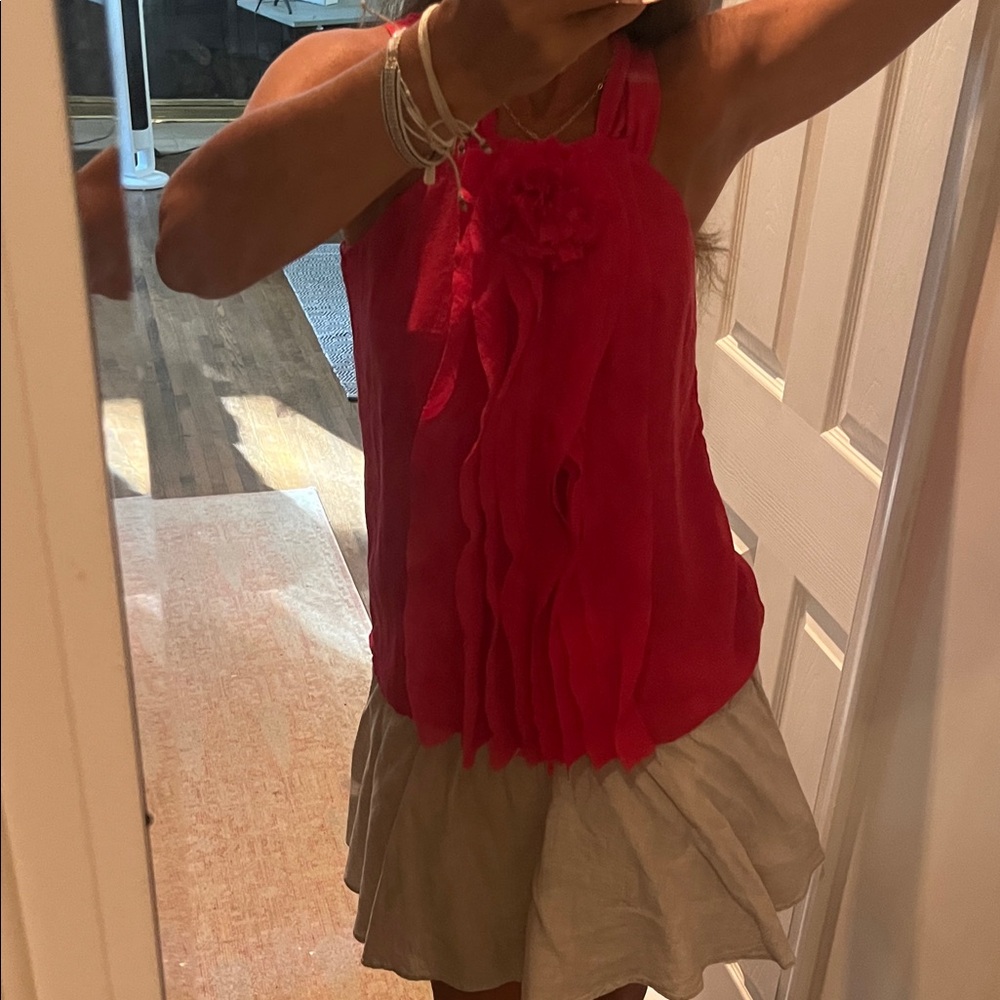 Loft Pink Ruffled Halter Top, SP
